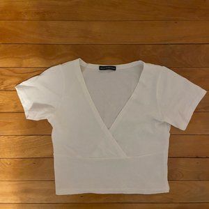 Brandy Melville short sleeve Amara top in white